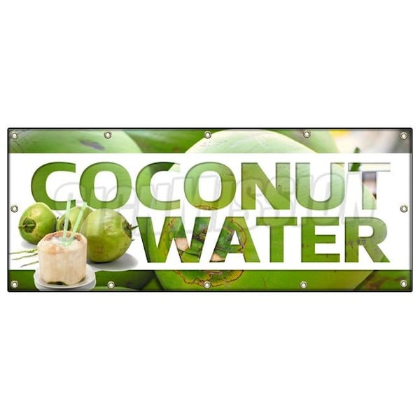 COCONUT WATER BANNER SIGN fresh drinks cold ice soda water
